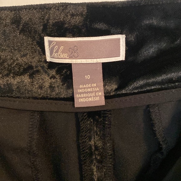 Chelsea28 Black Tuxedo Striped Wide Leg Velvet Pants. Size 10 - Picture 2 of 8